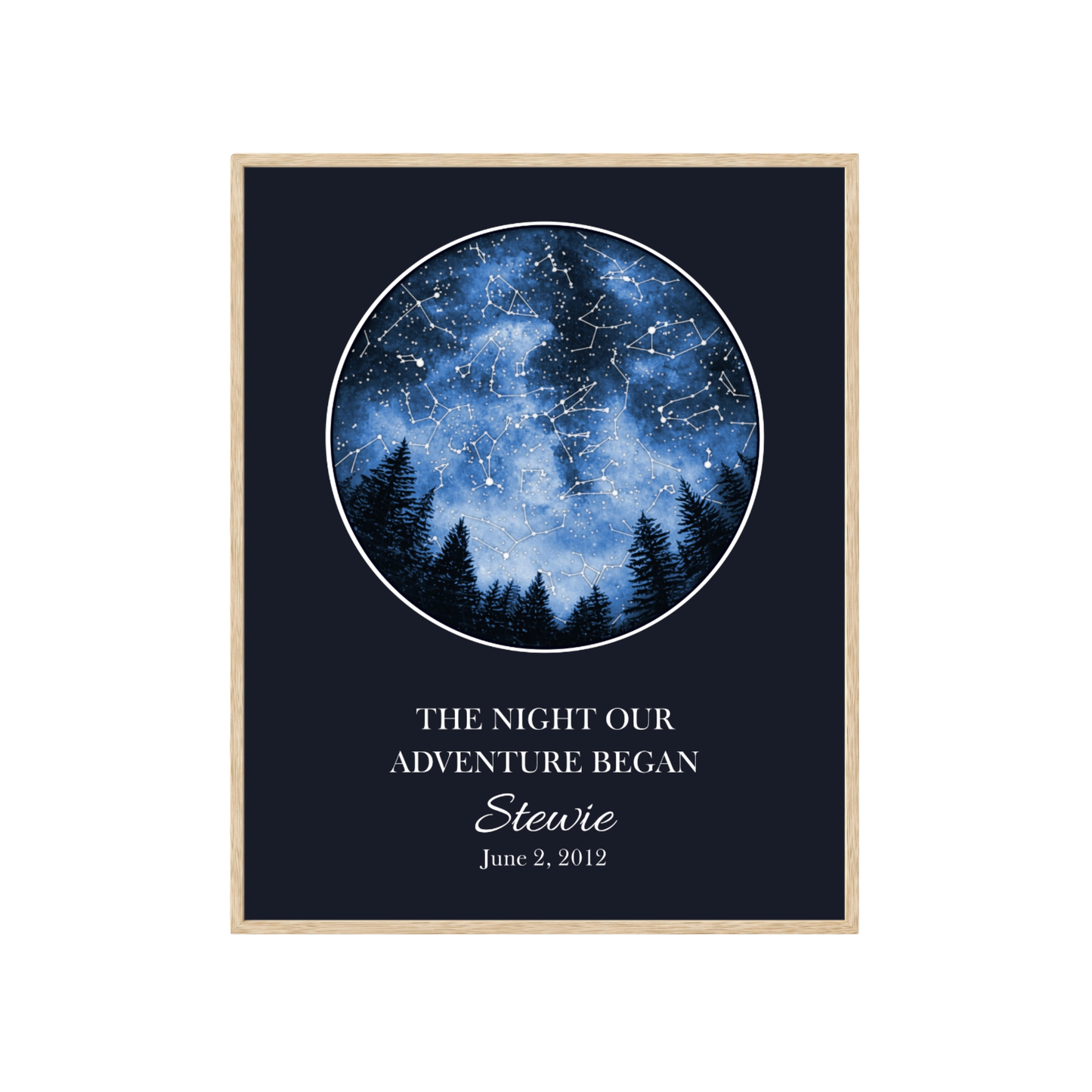 Custom Trees Star Map - The Night Our Adventure Began