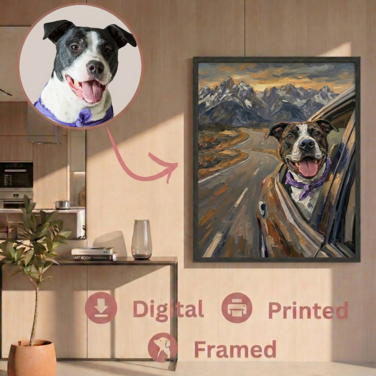 Wind in My Fur: The Ultimate Road Trip Custom Pet Portrait