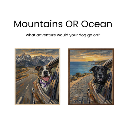 Wind in My Fur: The Ultimate Road Trip Custom Pet Portrait