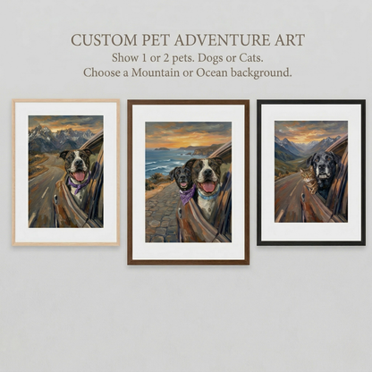 Wind in My Fur: The Ultimate Road Trip Custom Pet Portrait
