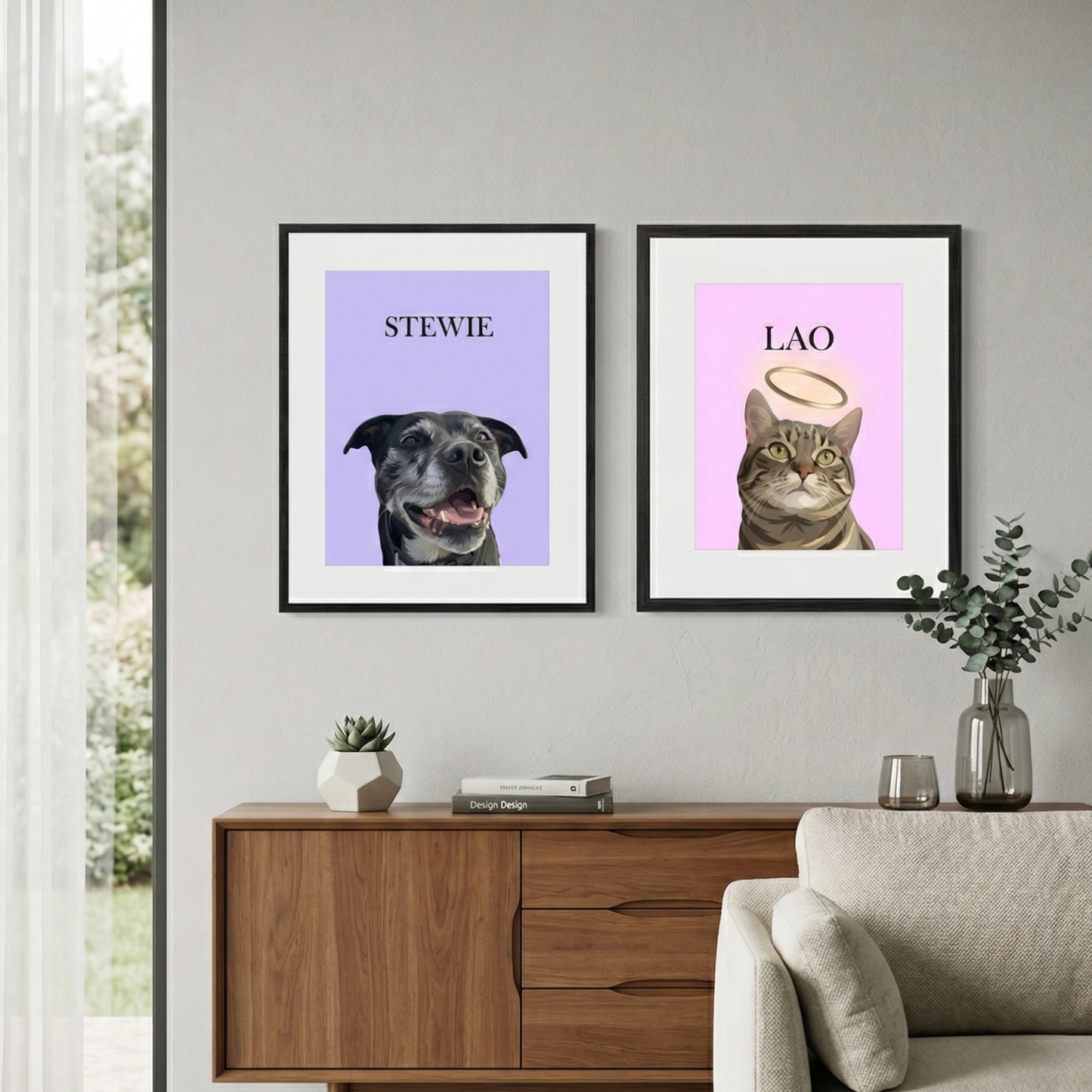 Modern Digital Pet Portrait