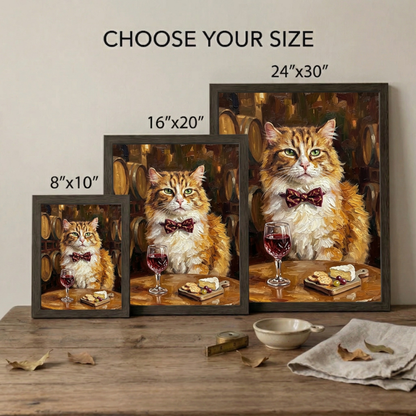 The Connoisseur Custom Pet Portrait | Wine Tasting Oil Painting