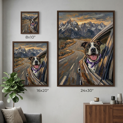 Wind in My Fur: The Ultimate Road Trip Custom Pet Portrait