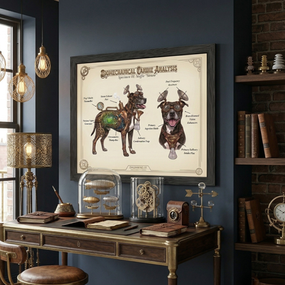 The Biomechanical Canine: Steampunk Anatomical Art