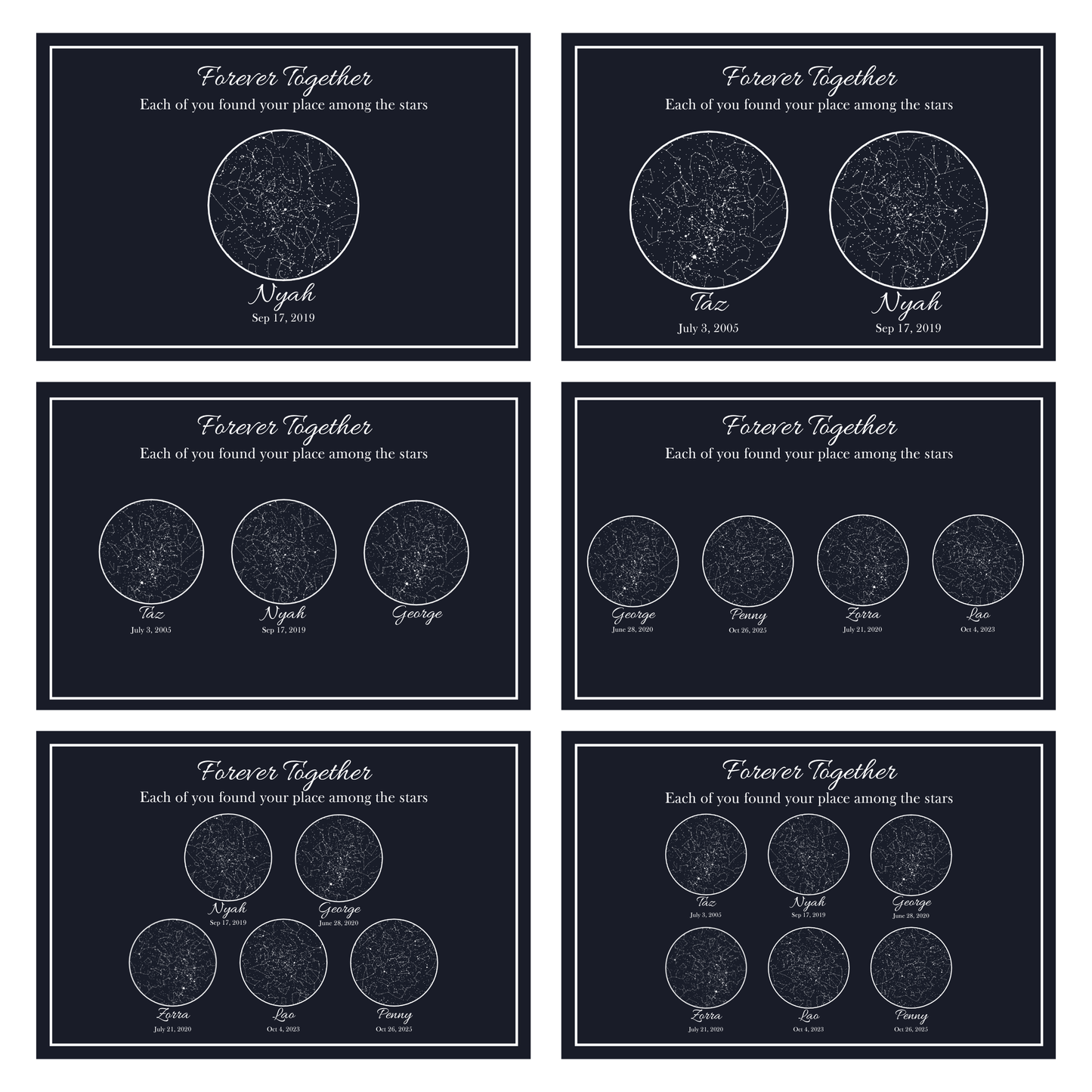 Together Forever - Custom Memorial Star Map