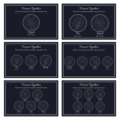 Together Forever - Custom Memorial Star Map