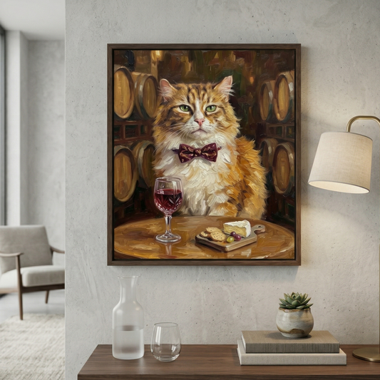 The Connoisseur Custom Pet Portrait | Wine Tasting Oil Painting