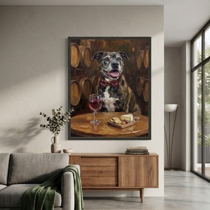 The Connoisseur Custom Pet Portrait | Wine Tasting Oil Painting
