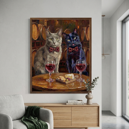 The Connoisseur Custom Pet Portrait | Wine Tasting Oil Painting
