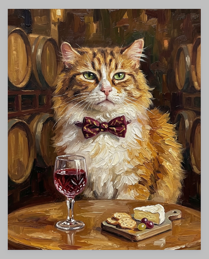 The Connoisseur Custom Pet Portrait | Wine Tasting Oil Painting